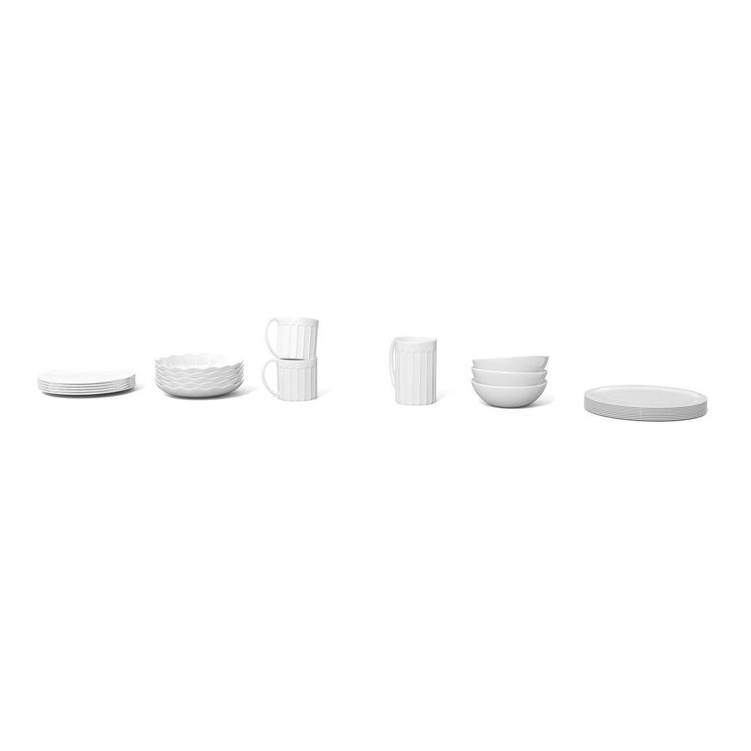 Stoneware Kitchen Accessories 3D Model – Low Poly PBR Dinnerware Set - View 32