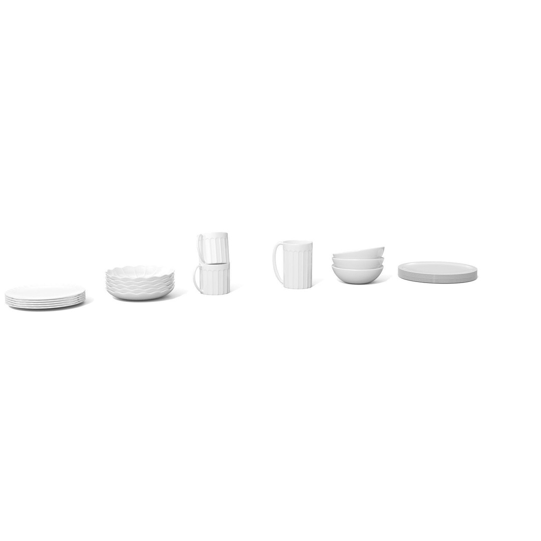 Stoneware Kitchen Accessories 3D Model – Low Poly PBR Dinnerware Set - View 33