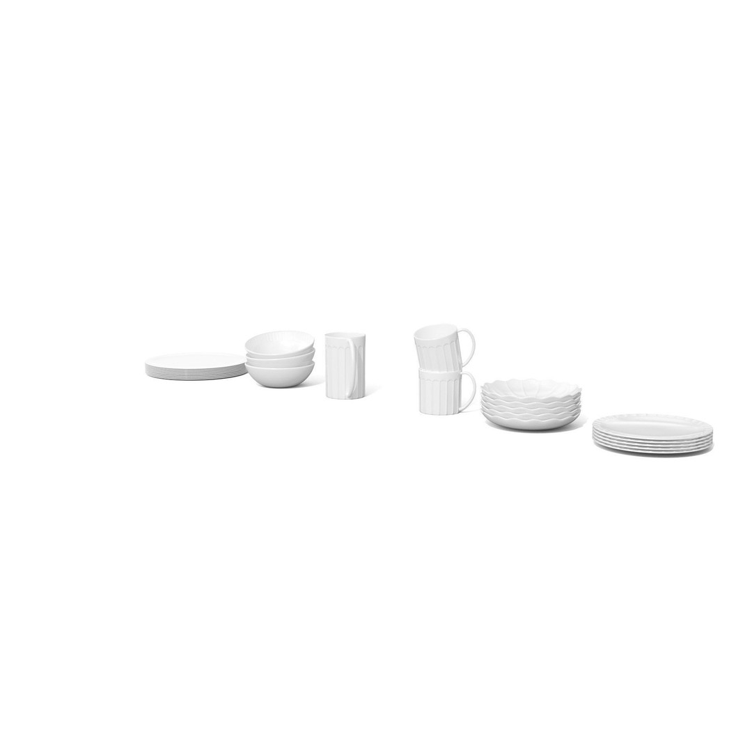 Stoneware Kitchen Accessories 3D Model – Low Poly PBR Dinnerware Set - View 37