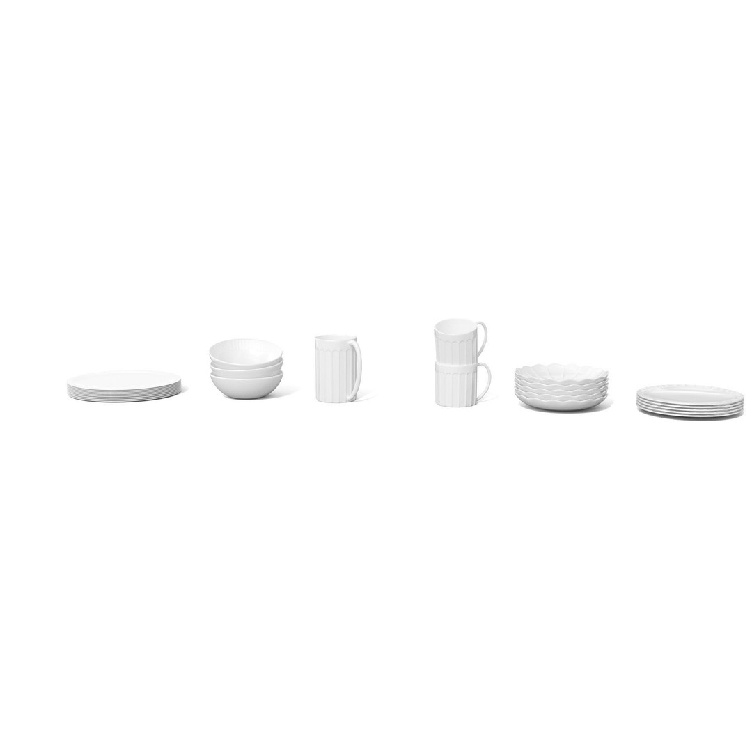Stoneware Kitchen Accessories 3D Model – Low Poly PBR Dinnerware Set - View 38