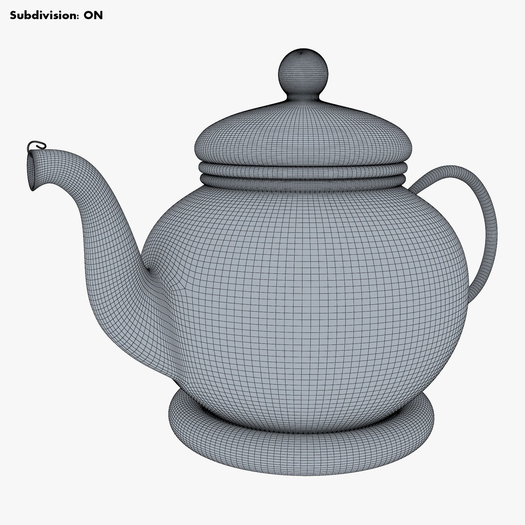 Glass Teapot 3D Model – Realistic Kitchenware with PBR Textures - View 10
