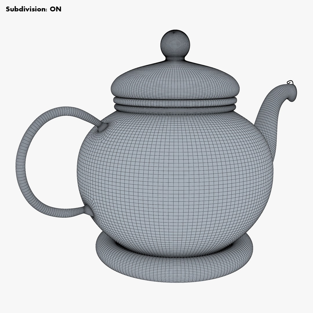 Glass Teapot 3D Model – Realistic Kitchenware with PBR Textures - View 12