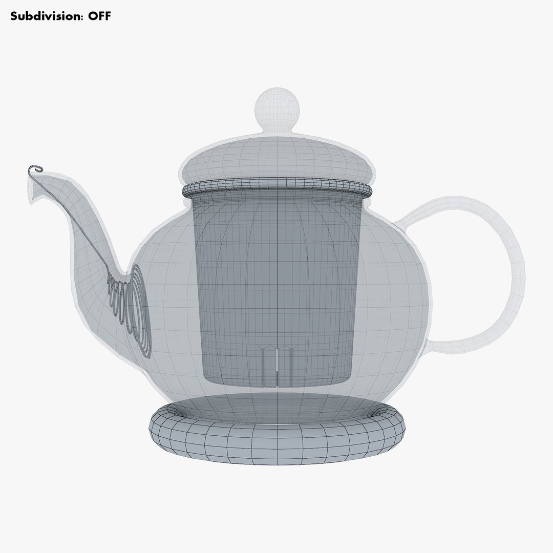 Glass Teapot 3D Model – Realistic Kitchenware with PBR Textures - View 17