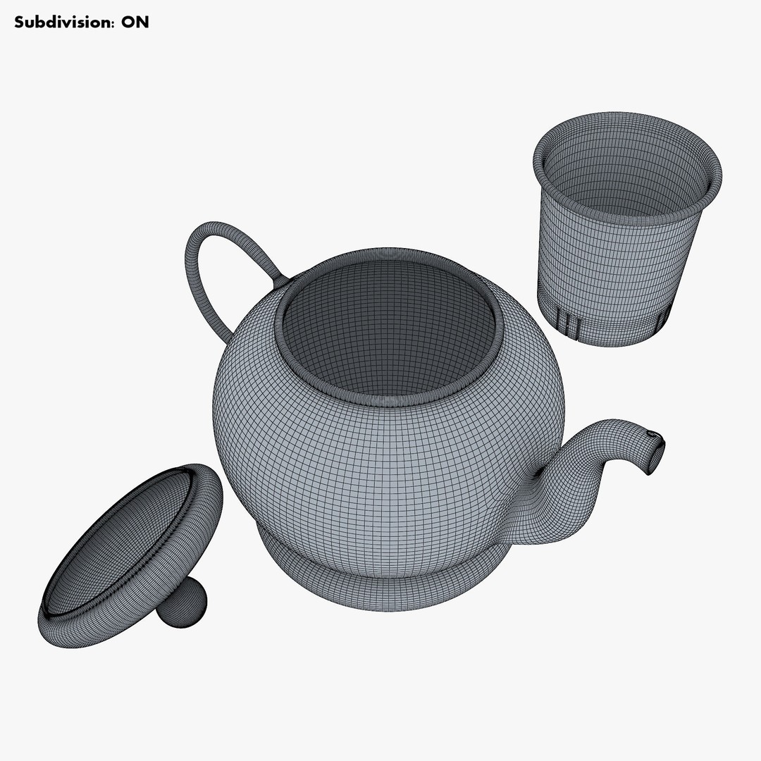 Glass Teapot 3D Model – Realistic Kitchenware with PBR Textures - View 20