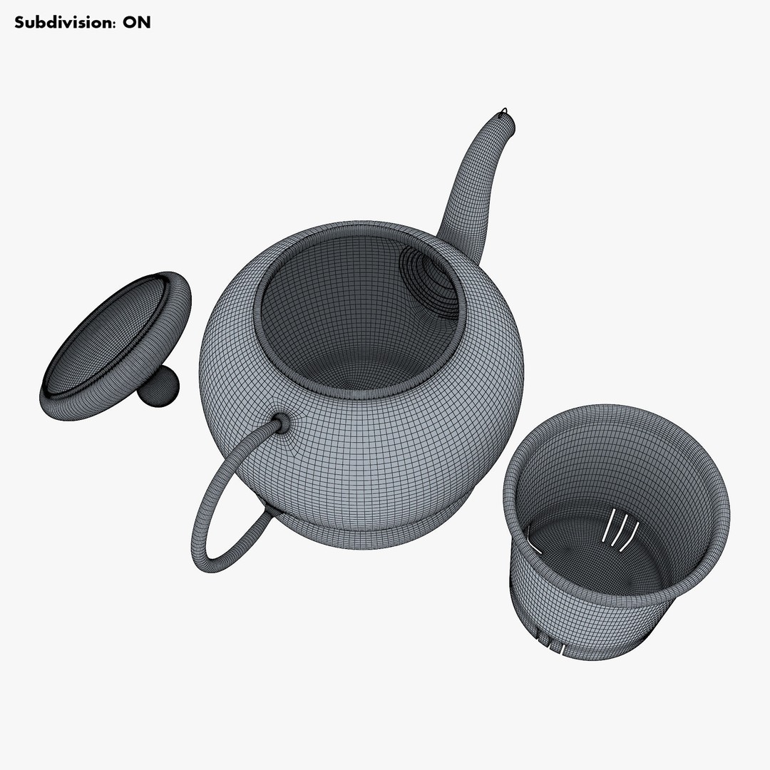 Glass Teapot 3D Model – Realistic Kitchenware with PBR Textures - View 22