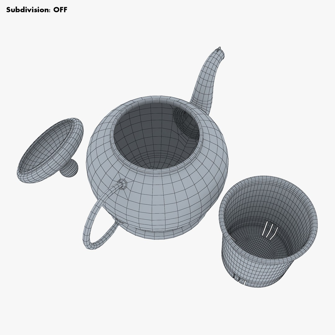Glass Teapot 3D Model – Realistic Kitchenware with PBR Textures - View 23