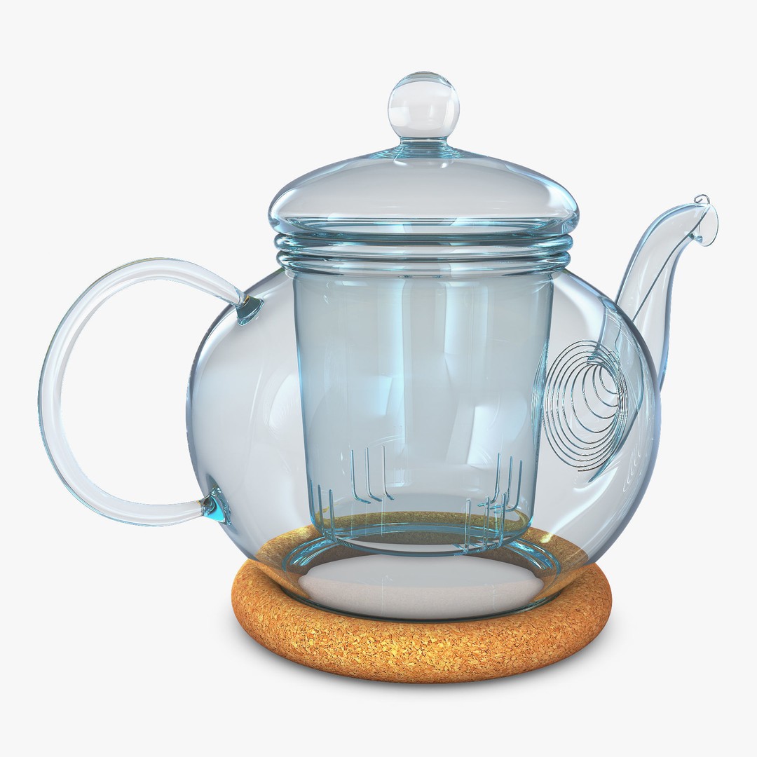 Glass Teapot 3D Model – Realistic Kitchenware with PBR Textures - View 3