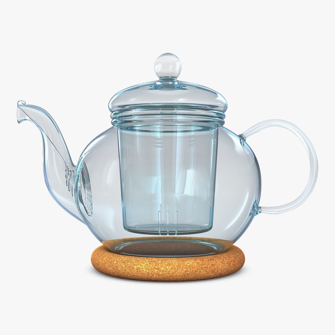 Glass Teapot 3D Model – Realistic Kitchenware with PBR Textures - View 5