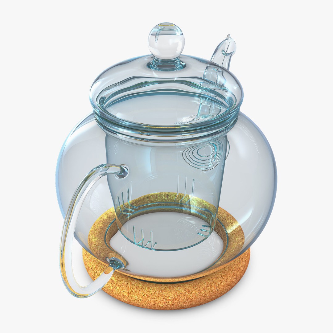 Glass Teapot 3D Model – Realistic Kitchenware with PBR Textures - View 6