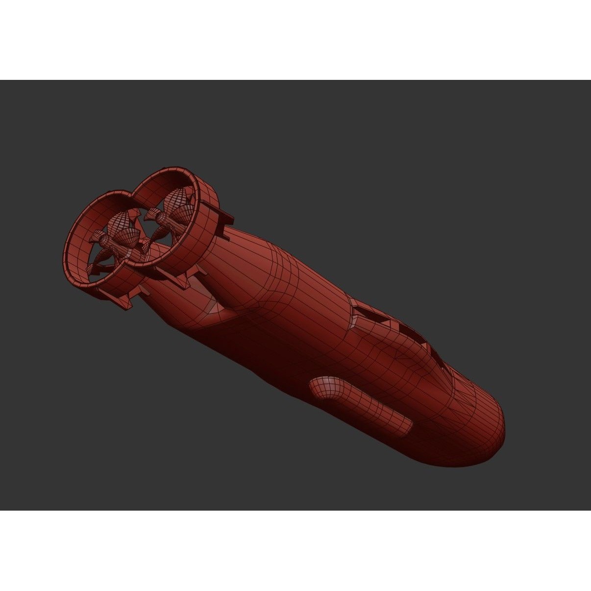 Autonomous Underwater Vehicle - Low-Poly Game-Ready 3D Model