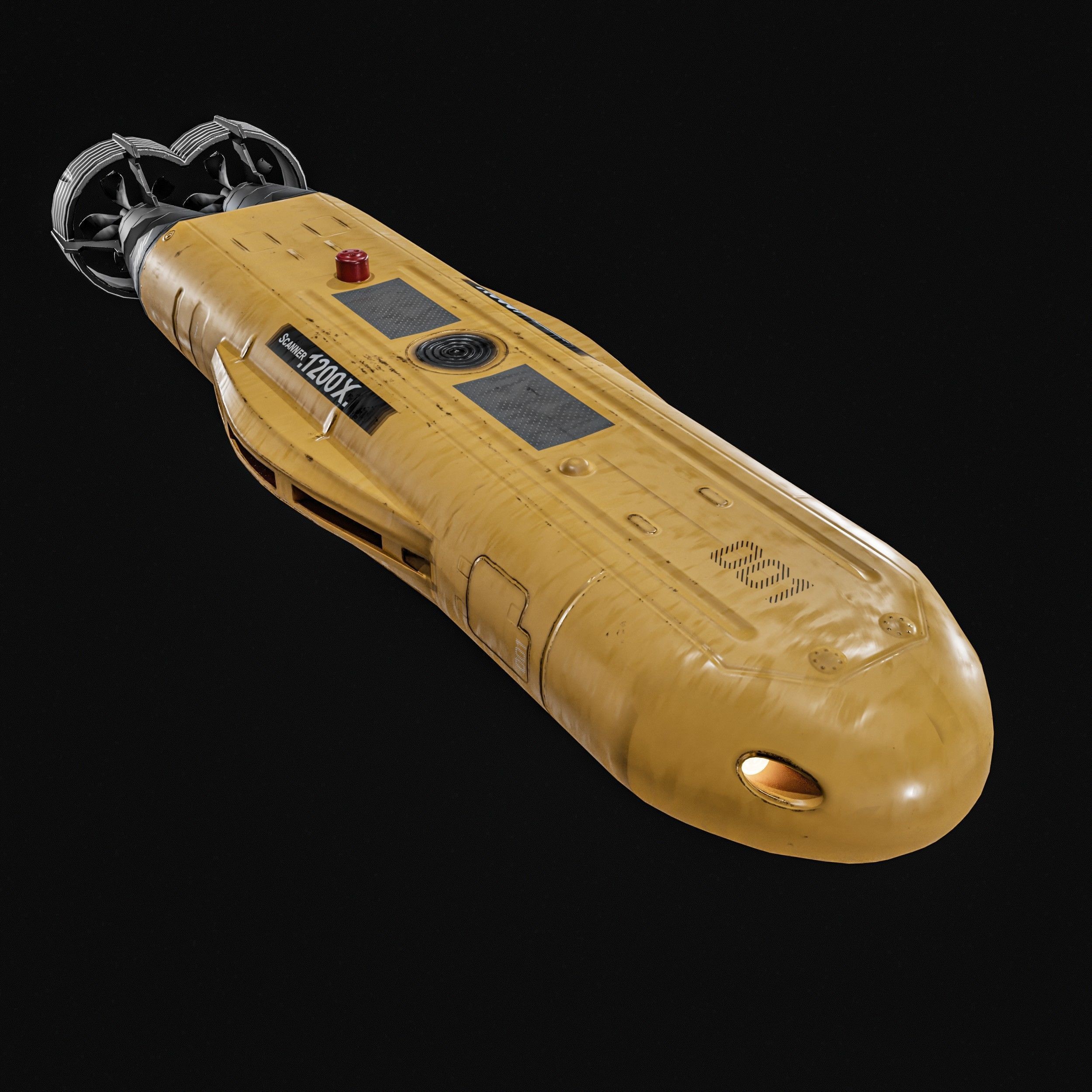 Autonomous Underwater Vehicle - Low-Poly Game-Ready 3D Model - View 12