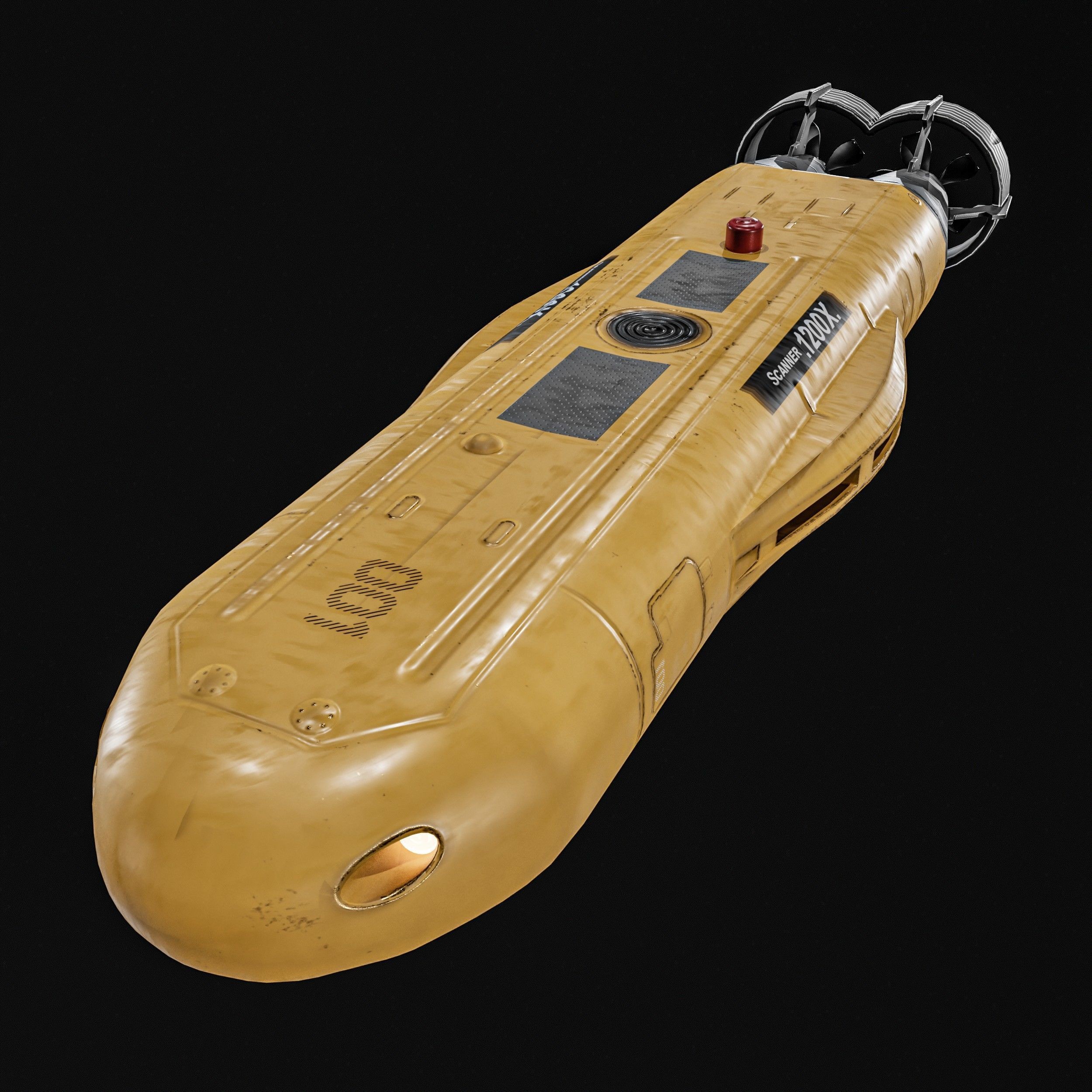 Autonomous Underwater Vehicle - Low-Poly Game-Ready 3D Model - View 14