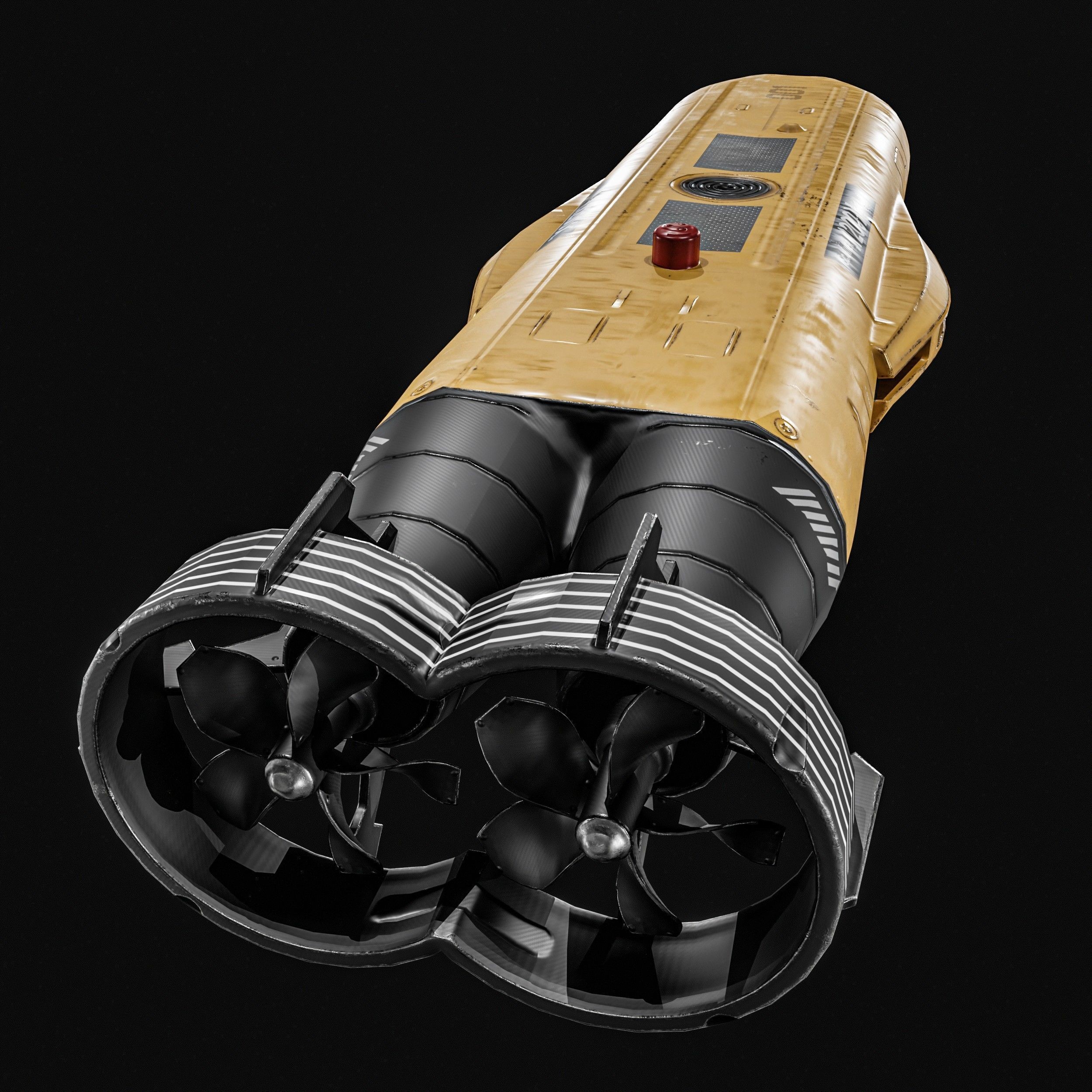 Autonomous Underwater Vehicle - Low-Poly Game-Ready 3D Model - View 17