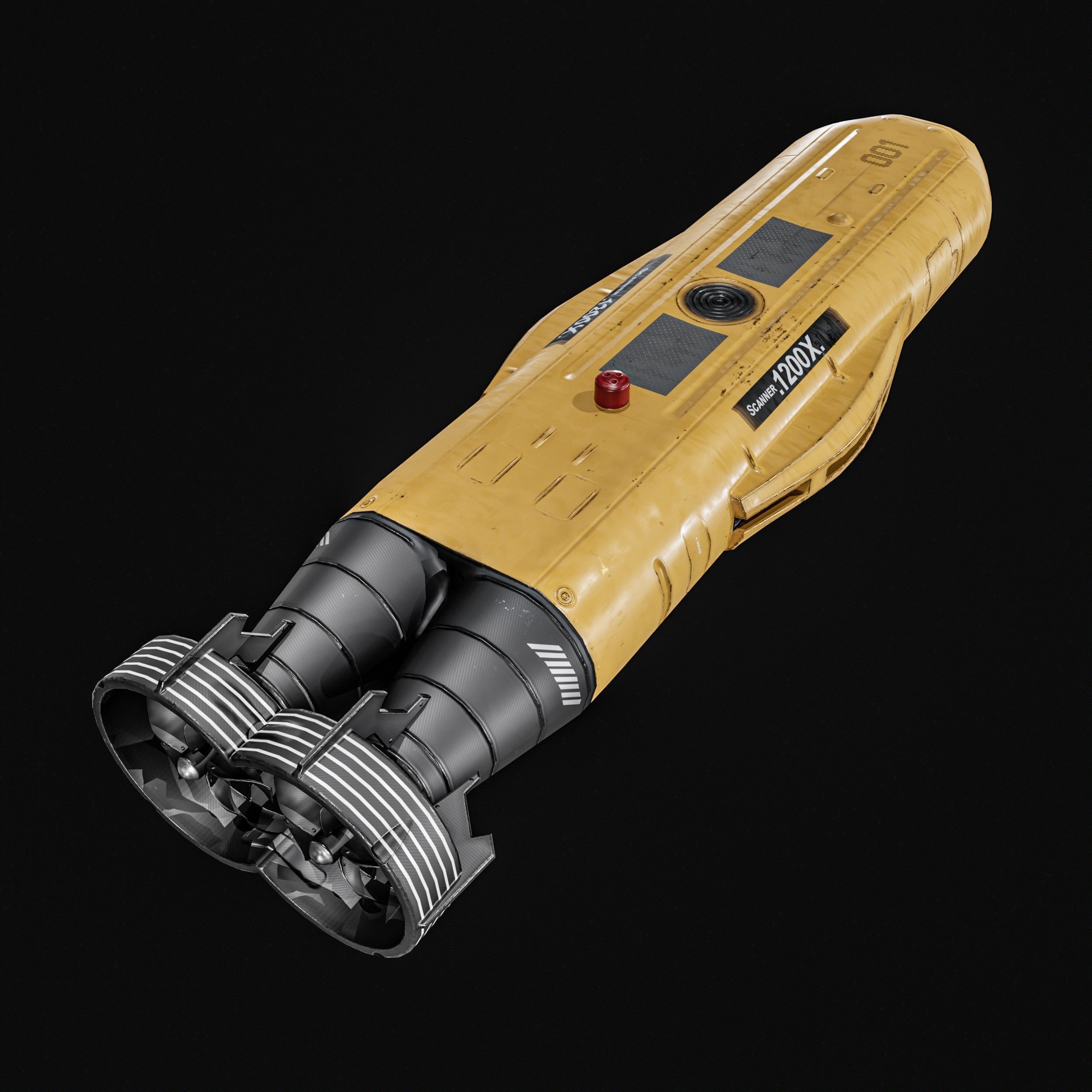 Autonomous Underwater Vehicle - Low-Poly Game-Ready 3D Model - View 4