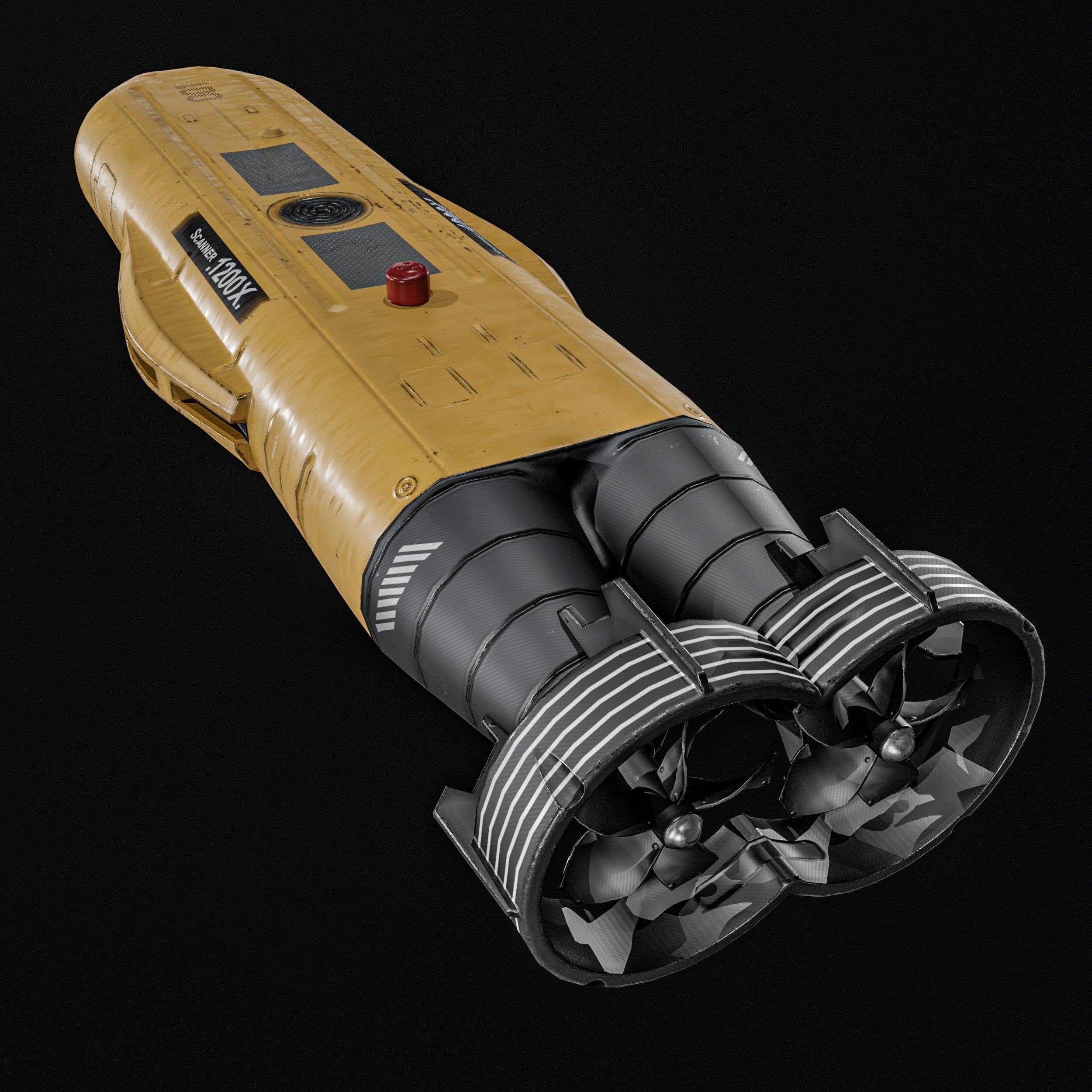 Autonomous Underwater Vehicle - Low-Poly Game-Ready 3D Model - View 6