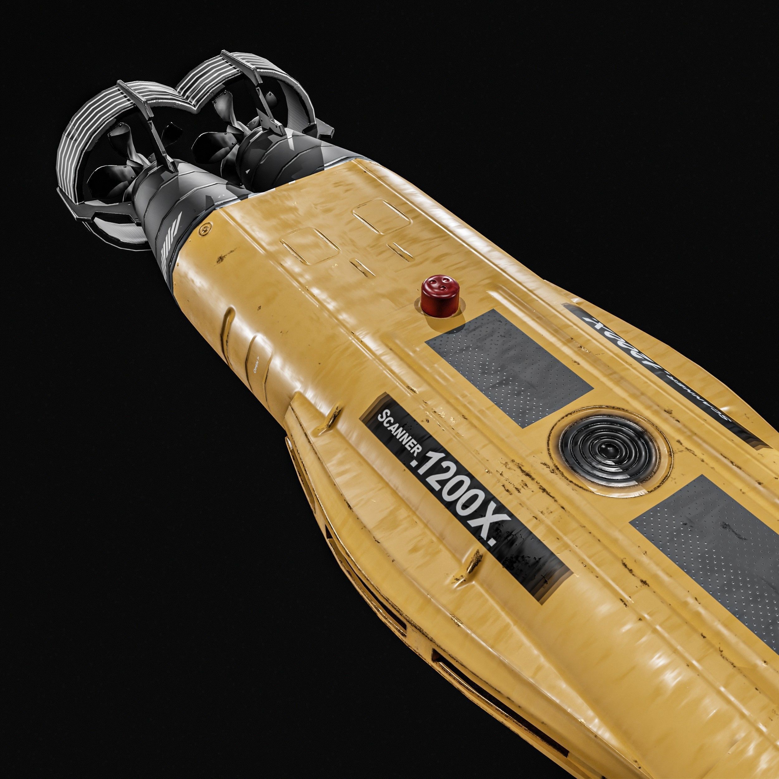 Autonomous Underwater Vehicle - Low-Poly Game-Ready 3D Model - View 8