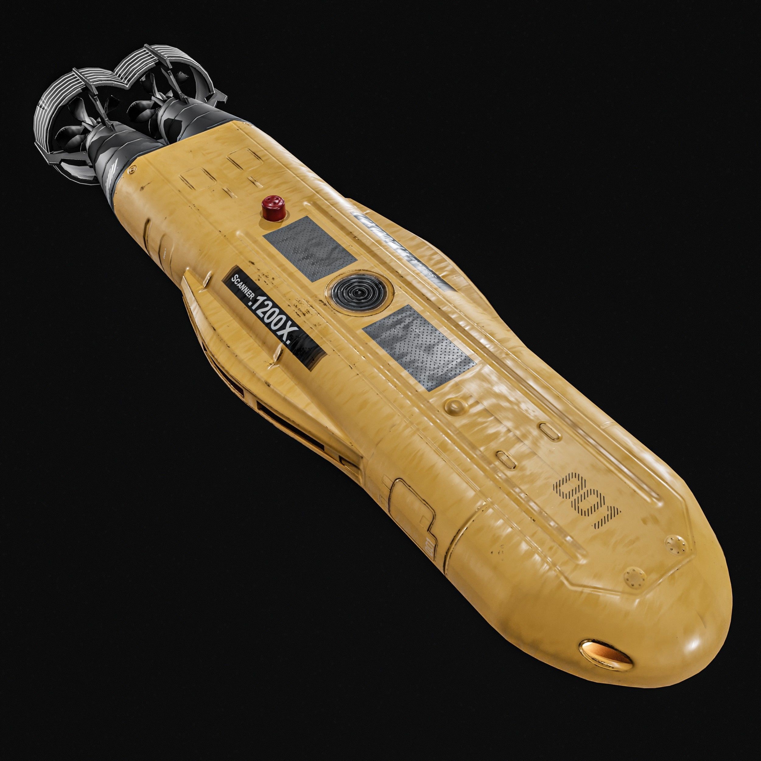 Autonomous Underwater Vehicle - Low-Poly Game-Ready 3D Model - View 9