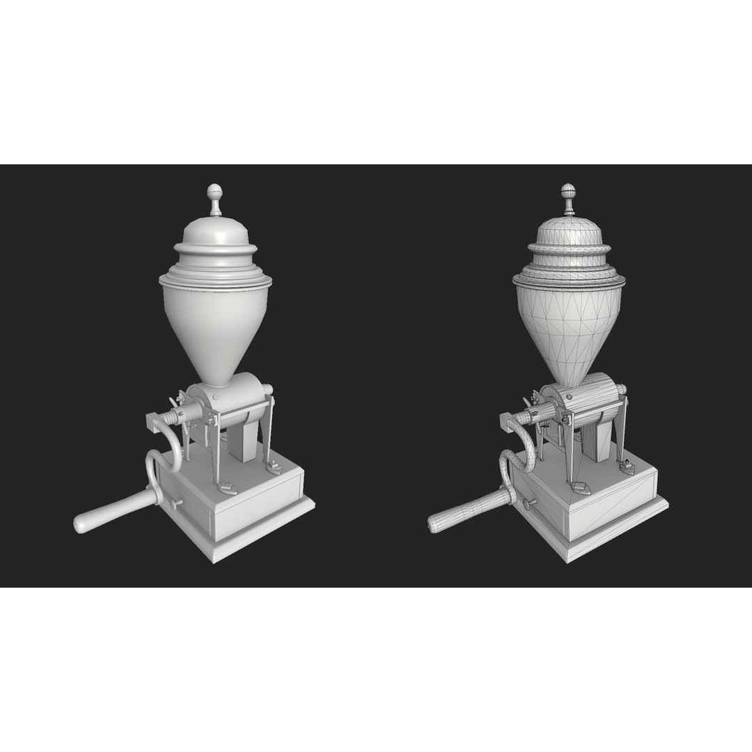 Coffee Grinder 3D Model – Low Poly PBR Game Asset, FBX