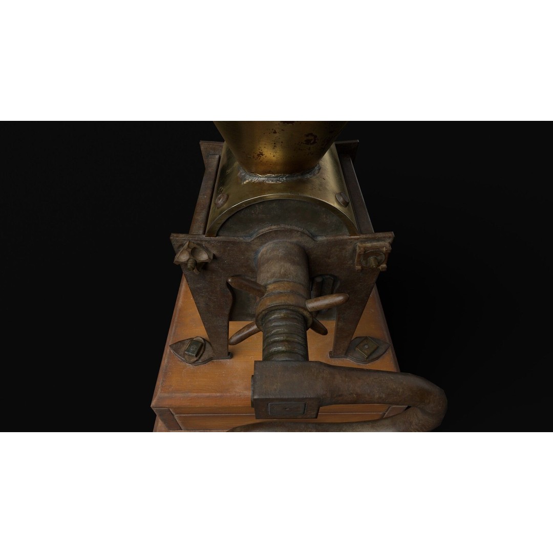 Coffee Grinder 3D Model – Low Poly PBR Game Asset, FBX - View 10