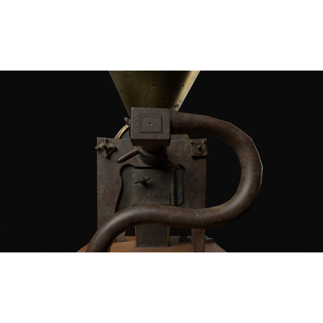 Coffee Grinder 3D Model – Low Poly PBR Game Asset, FBX - View 11