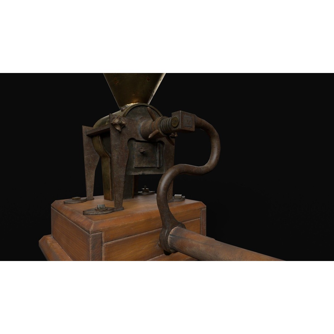 Coffee Grinder 3D Model – Low Poly PBR Game Asset, FBX - View 12