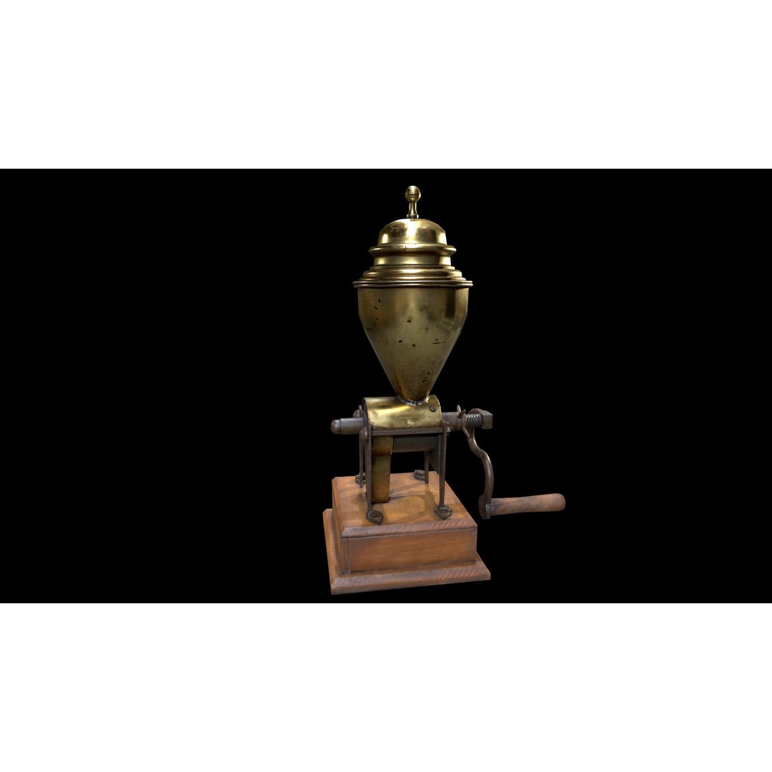 Coffee Grinder 3D Model – Low Poly PBR Game Asset, FBX - View 3