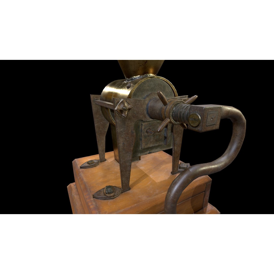 Coffee Grinder 3D Model – Low Poly PBR Game Asset, FBX - View 4