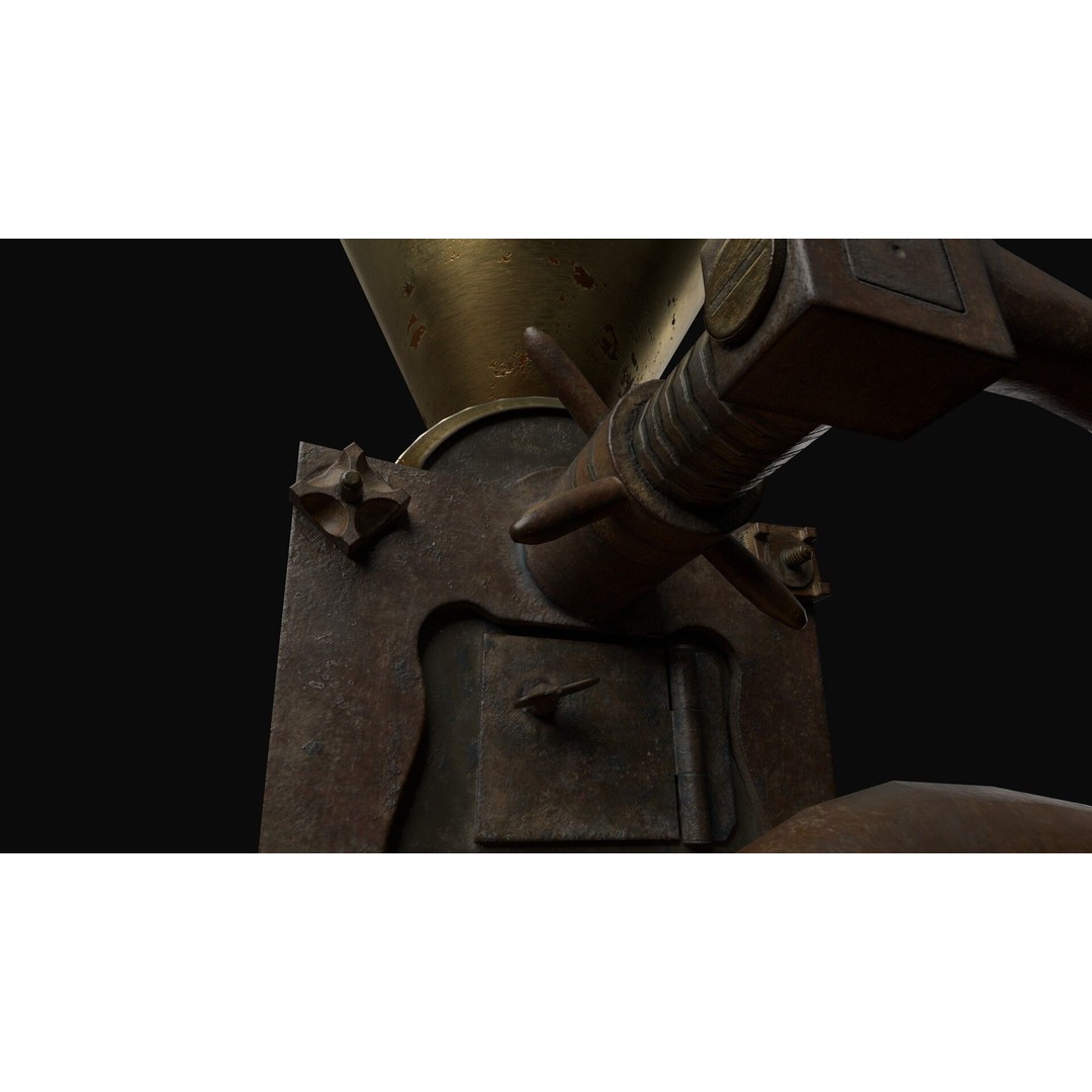 Coffee Grinder 3D Model – Low Poly PBR Game Asset, FBX - View 7