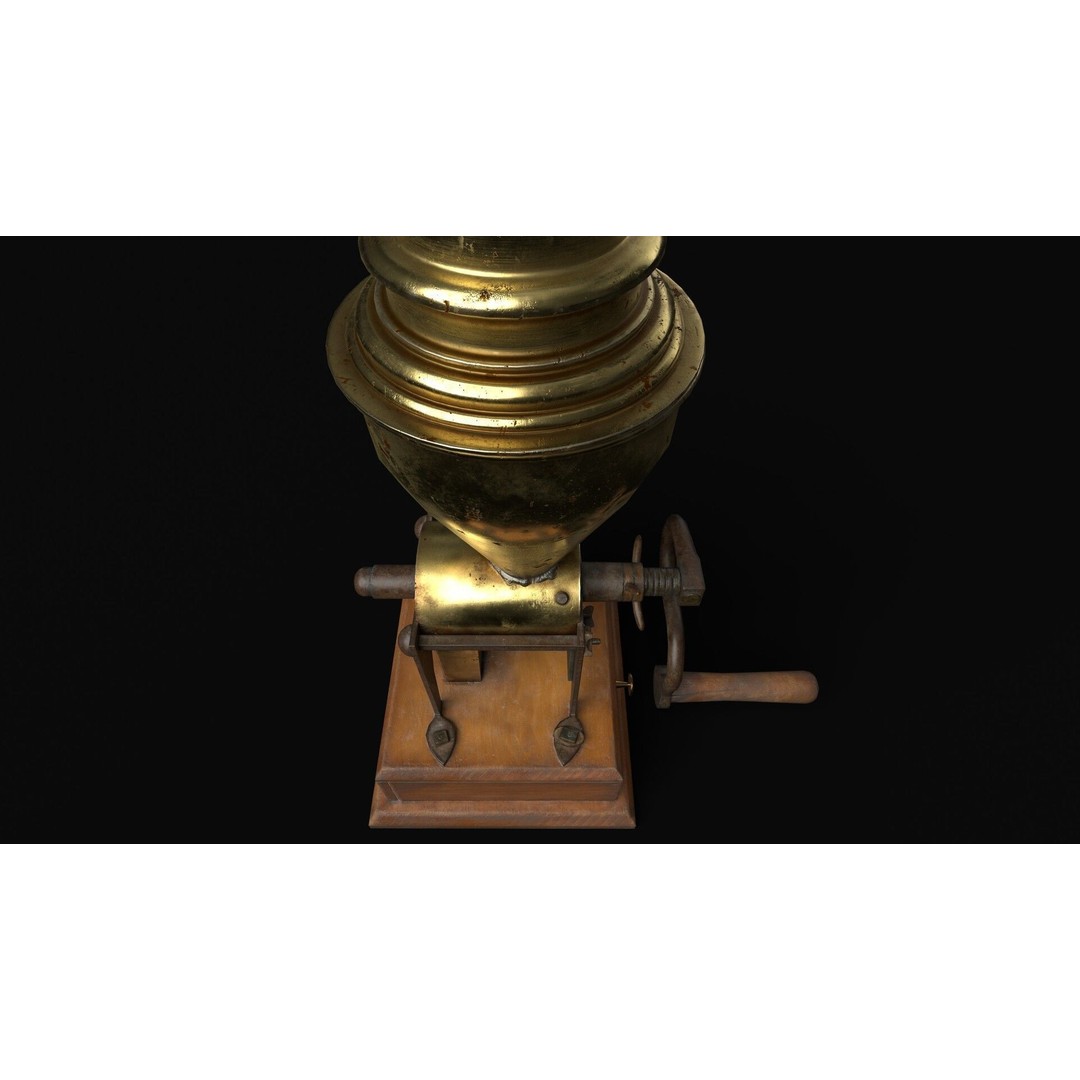 Coffee Grinder 3D Model – Low Poly PBR Game Asset, FBX - View 9