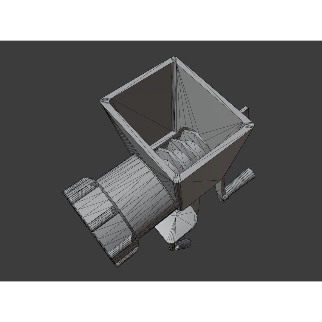 Old Meat Grinder 3D Model – Low Poly Vintage Kitchen Appliance, FBX