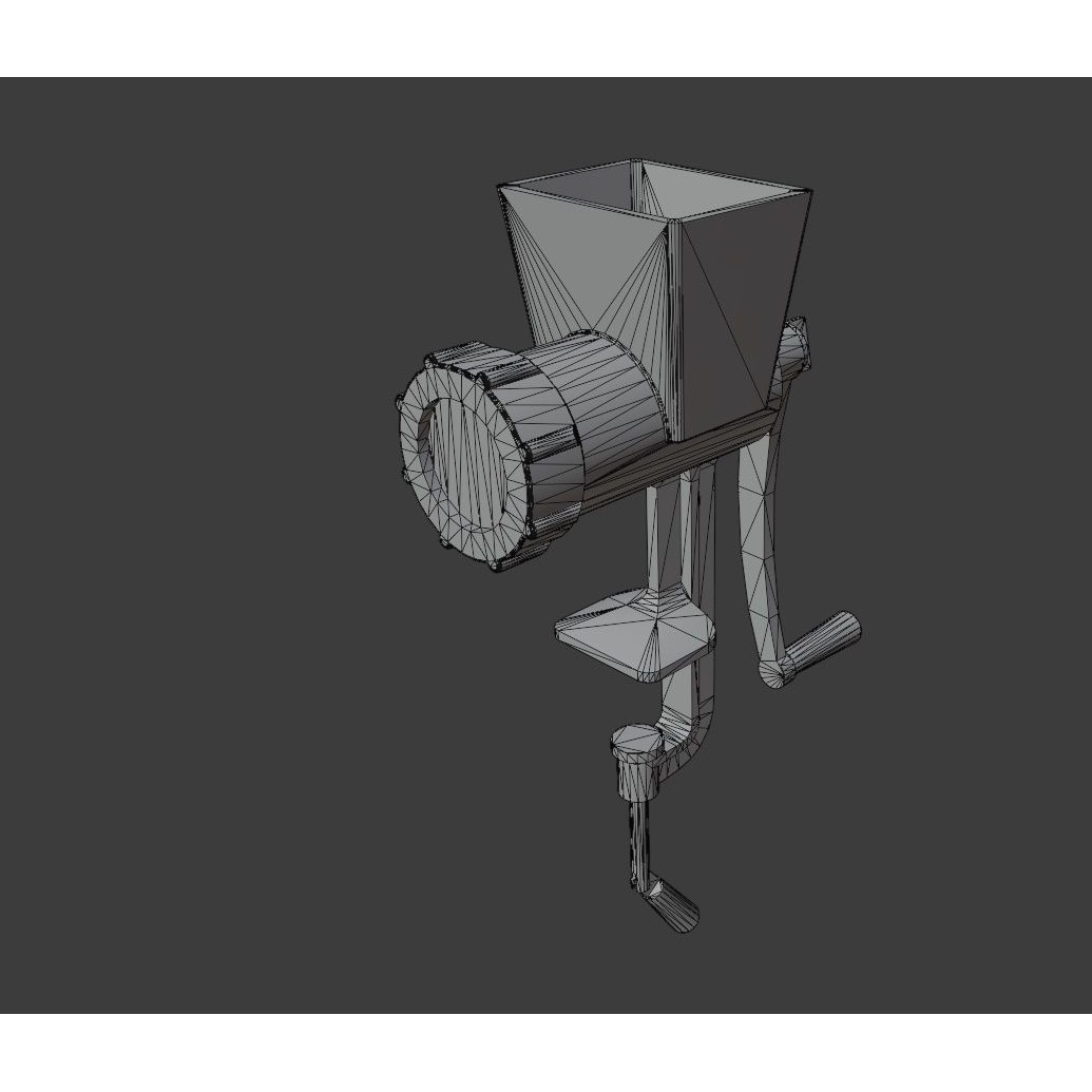 Old Meat Grinder 3D Model – Low Poly Vintage Kitchen Appliance, FBX - View 10