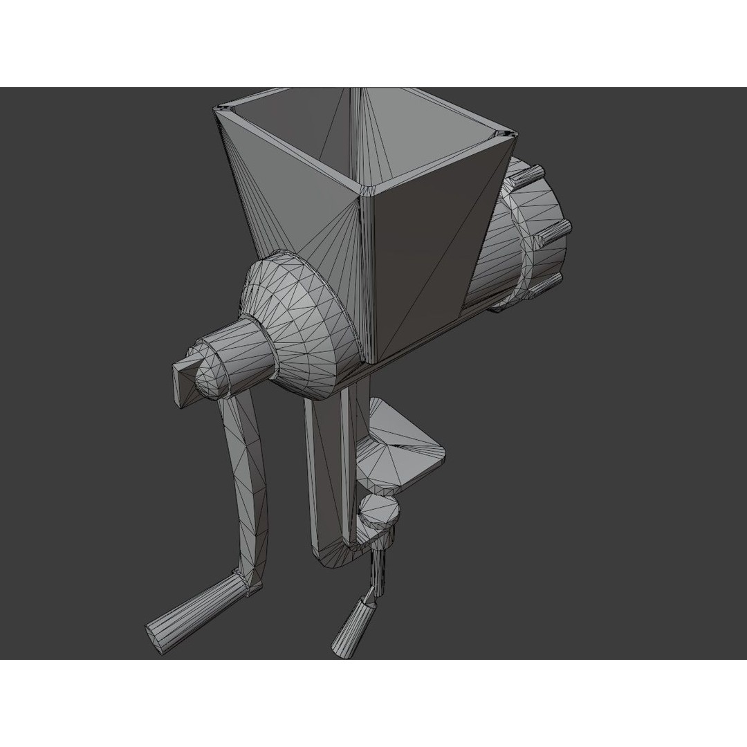 Old Meat Grinder 3D Model – Low Poly Vintage Kitchen Appliance, FBX - View 12