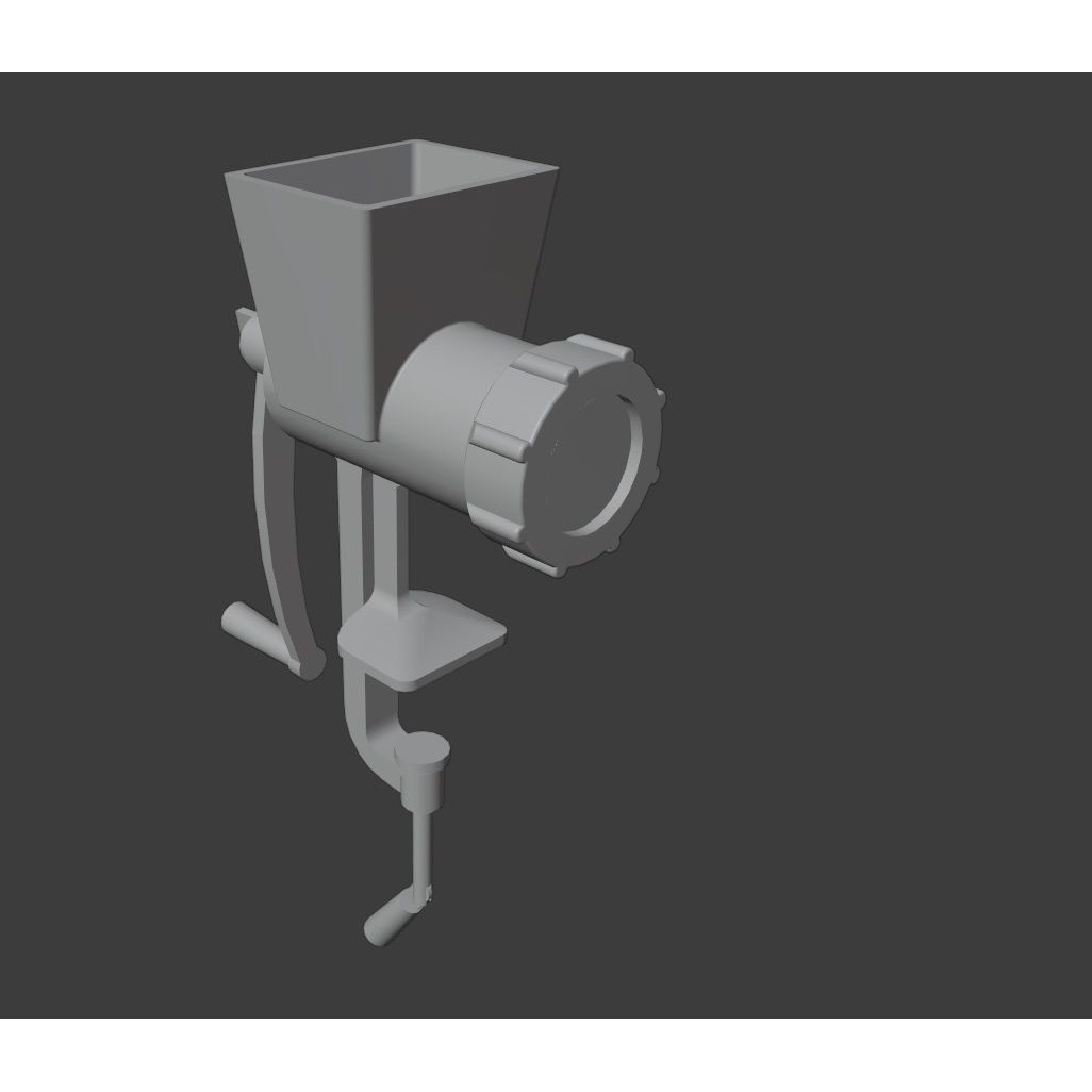 Old Meat Grinder 3D Model – Low Poly Vintage Kitchen Appliance, FBX - View 6
