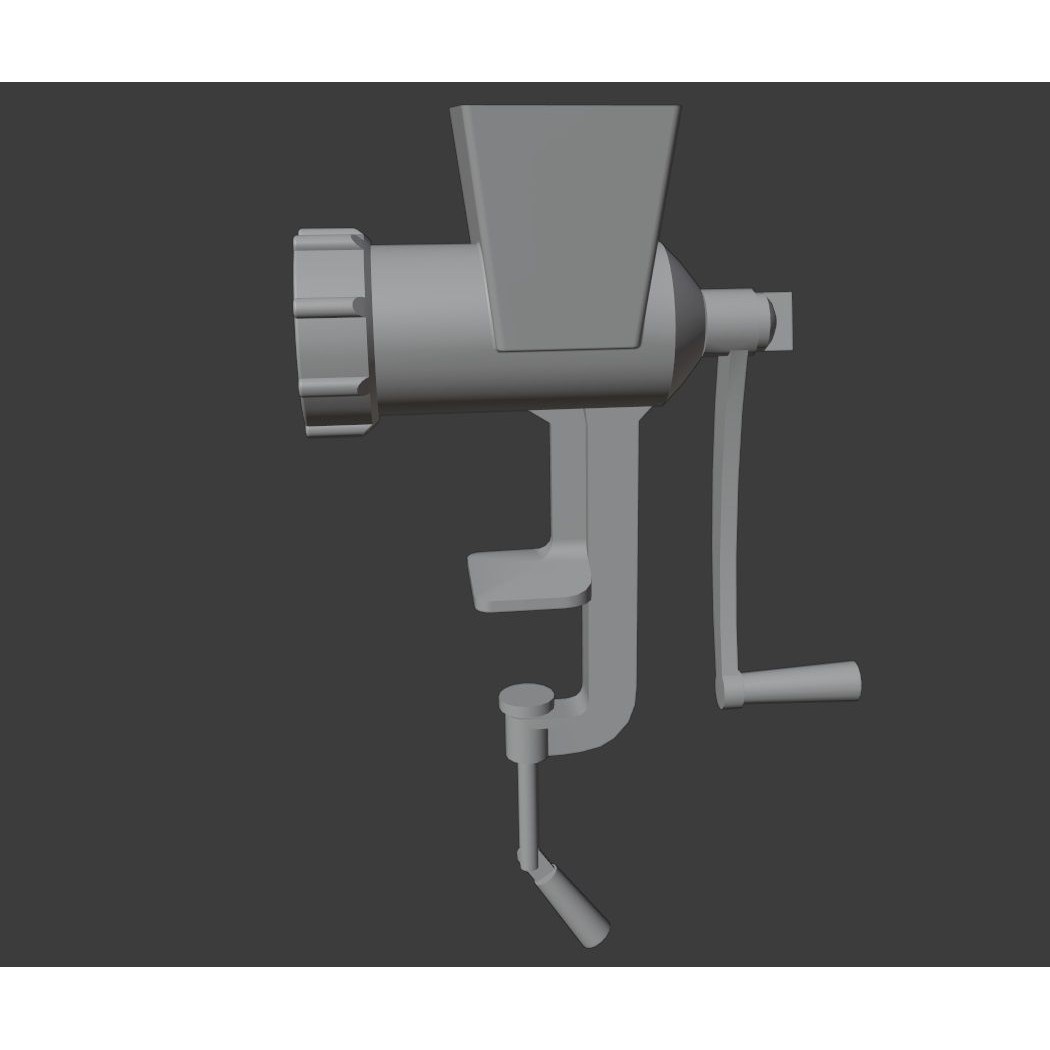 Old Meat Grinder 3D Model – Low Poly Vintage Kitchen Appliance, FBX - View 7