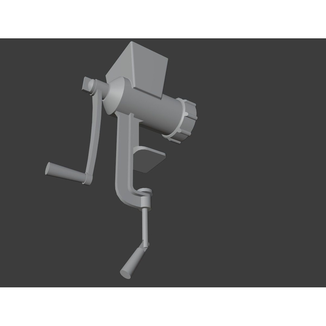 Old Meat Grinder 3D Model – Low Poly Vintage Kitchen Appliance, FBX - View 8