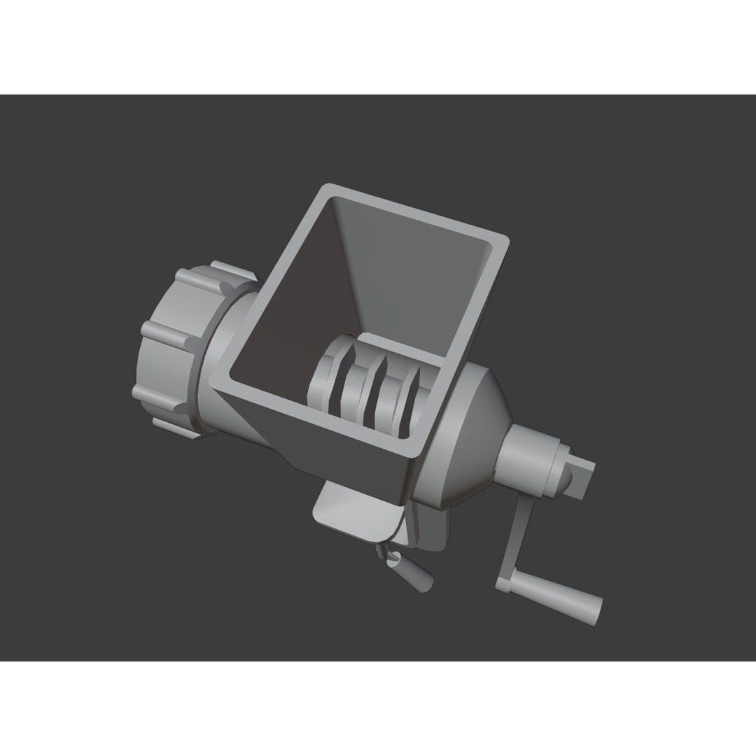 Old Meat Grinder 3D Model – Low Poly Vintage Kitchen Appliance, FBX - View 9