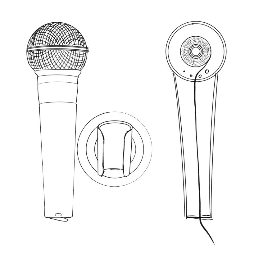 Microphone Floss Dispenser 3D Model – Unique Design for Injection Molding - View 4