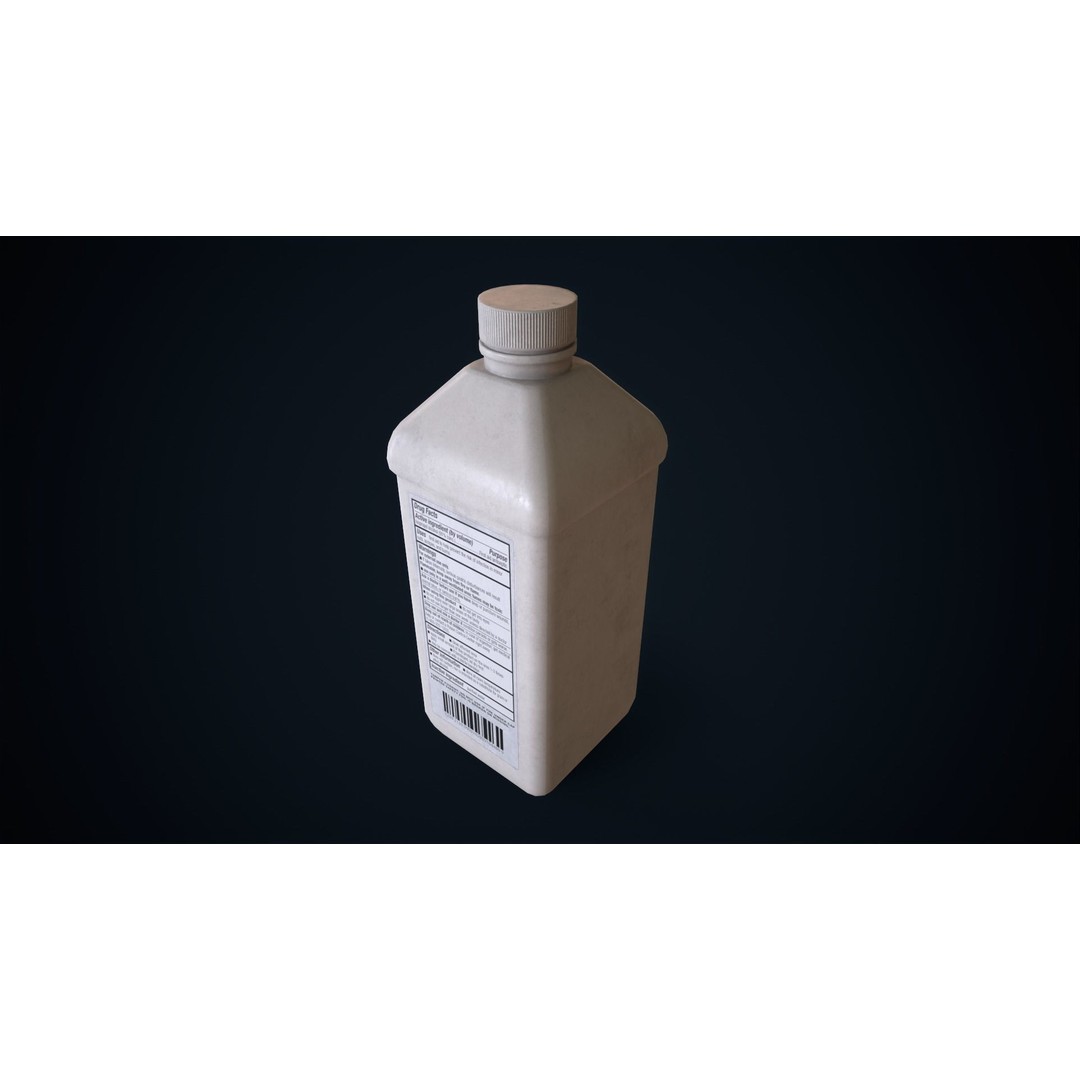 Isopropyl Alcohol Bottle 3D Model – Low Poly Game Asset, FBX, PBR Textures - View 5