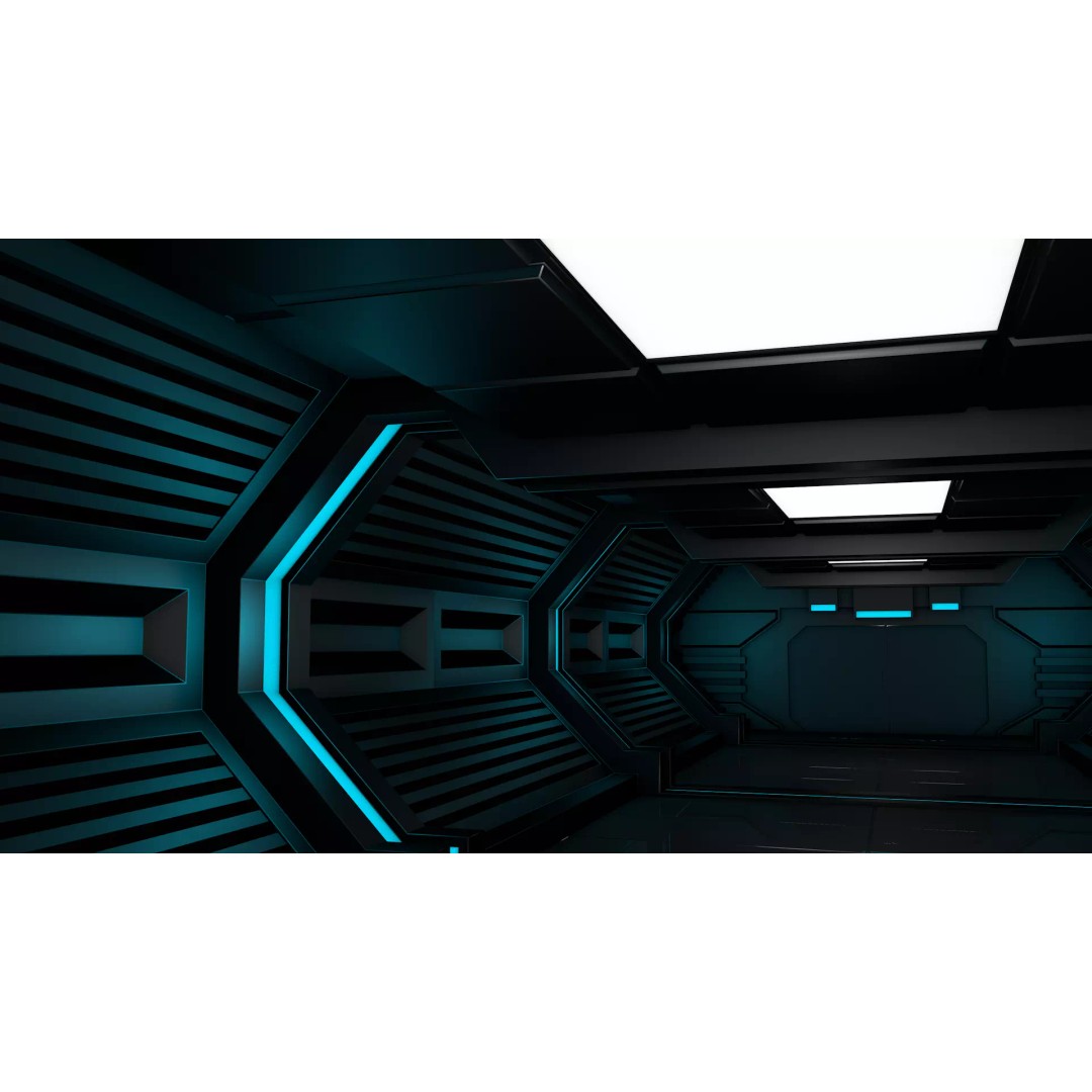 Sci Fi Corridor 3D Model – High Poly Interior Asset, FBX, OBJ - View 10