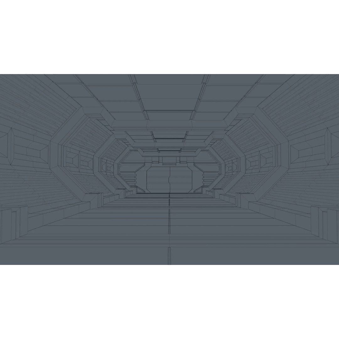 Sci Fi Corridor 3D Model – High Poly Interior Asset, FBX, OBJ - View 12