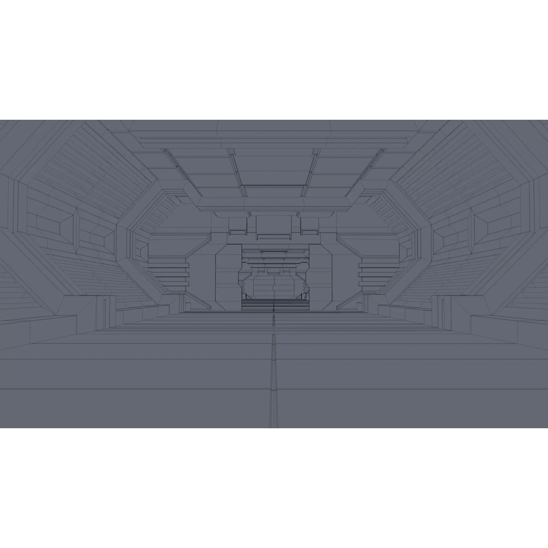 Sci Fi Corridor 3D Model – High Poly Interior Asset, FBX, OBJ - View 13