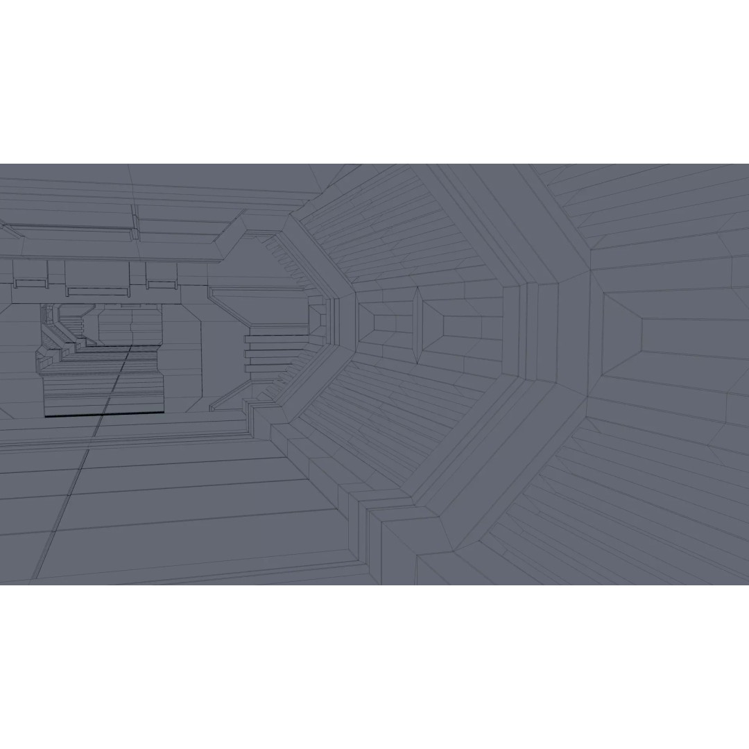 Sci Fi Corridor 3D Model – High Poly Interior Asset, FBX, OBJ - View 14