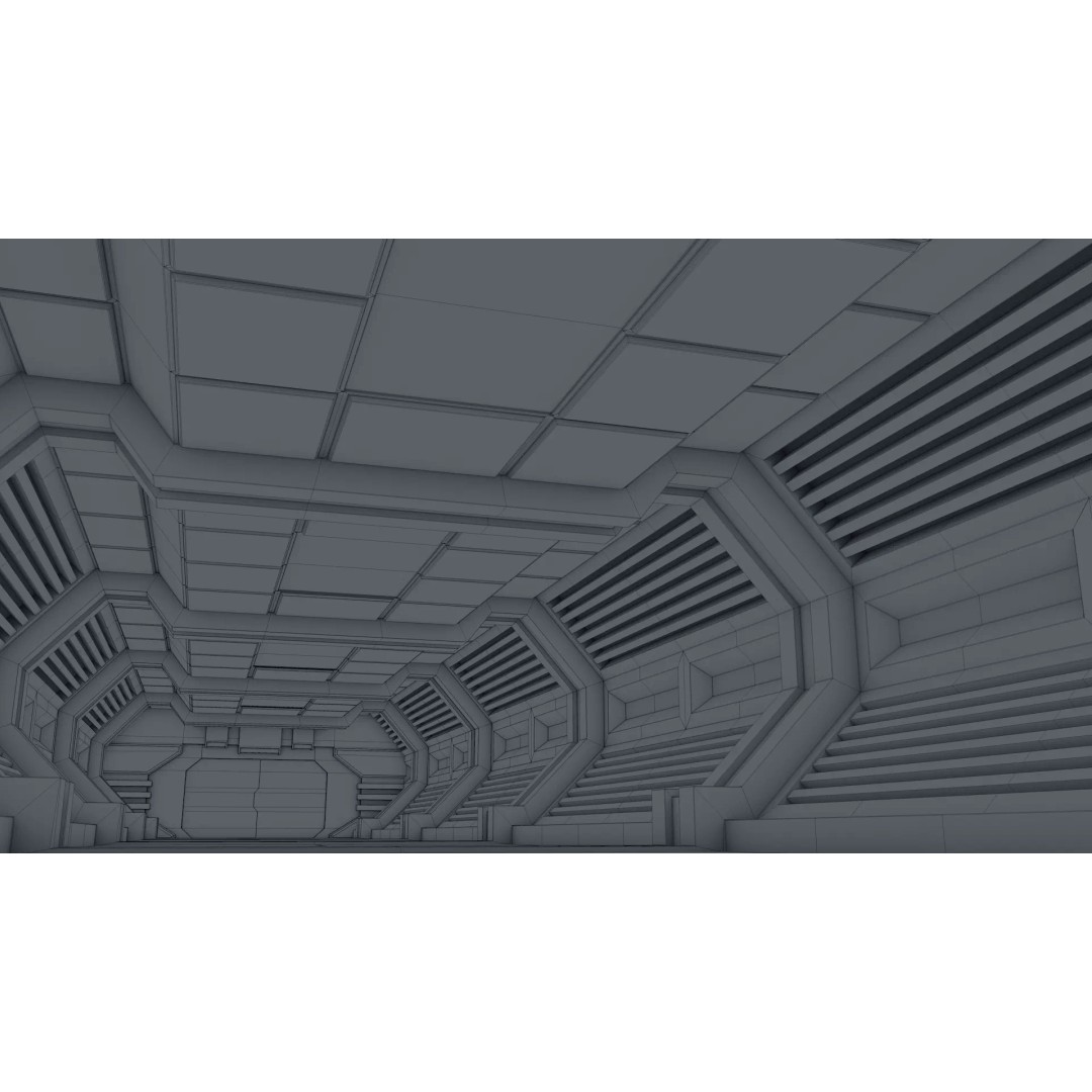 Sci Fi Corridor 3D Model – High Poly Interior Asset, FBX, OBJ - View 15