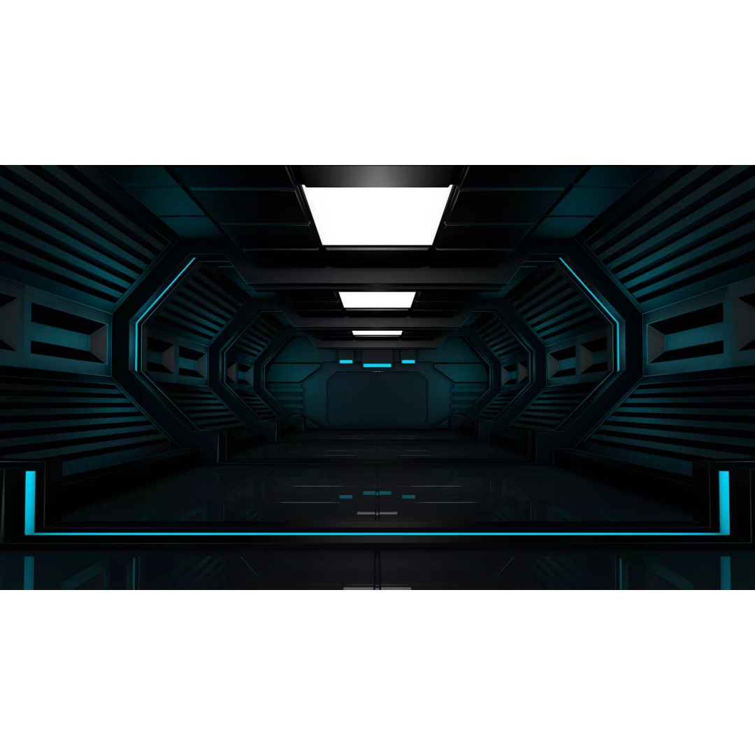 Sci Fi Corridor 3D Model – High Poly Interior Asset, FBX, OBJ - View 2
