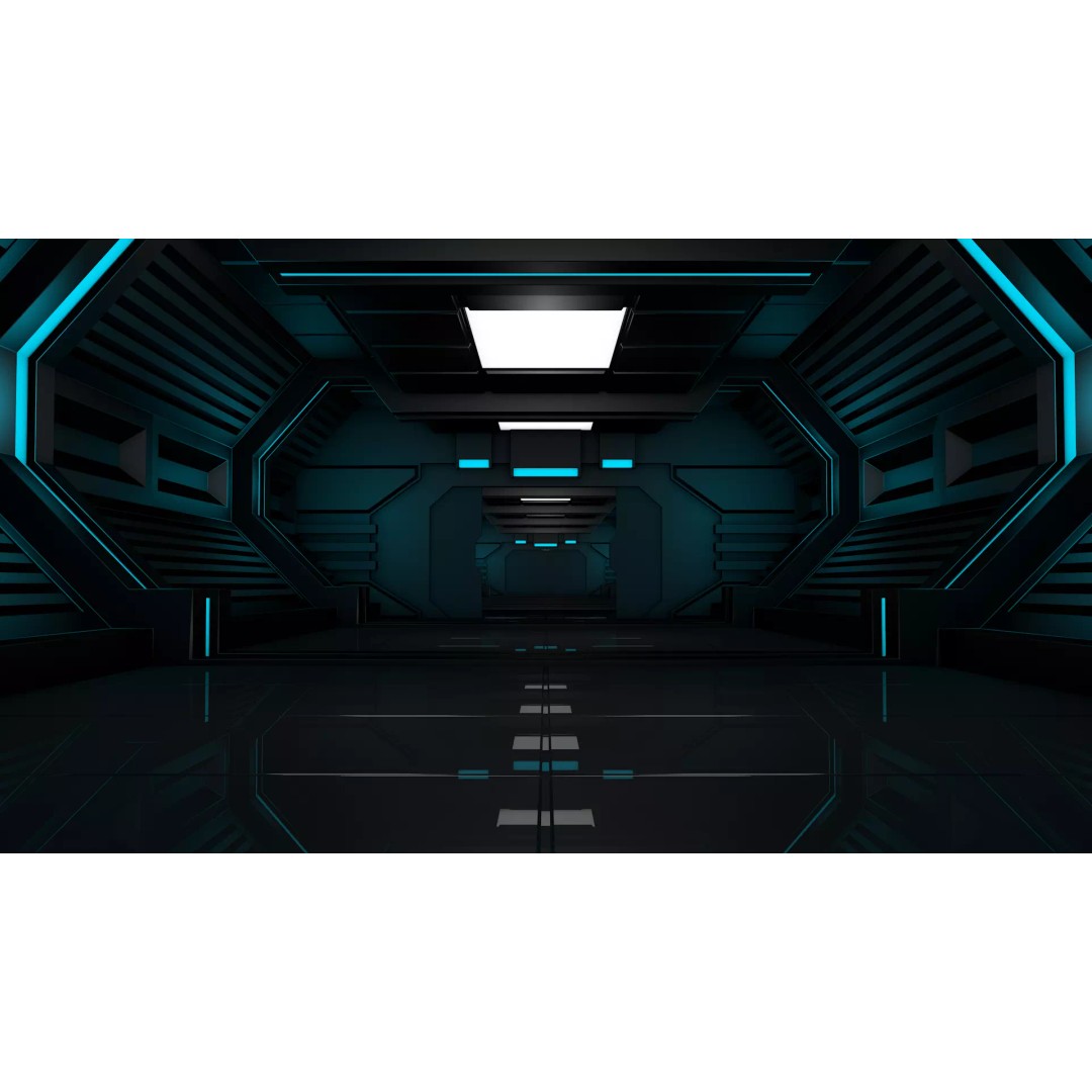 Sci Fi Corridor 3D Model – High Poly Interior Asset, FBX, OBJ - View 3
