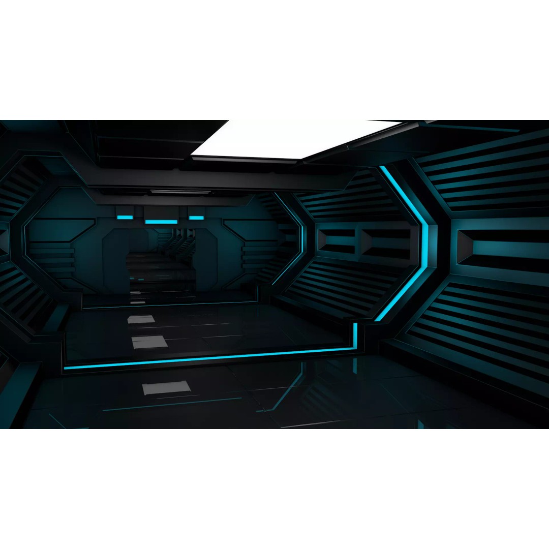 Sci Fi Corridor 3D Model – High Poly Interior Asset, FBX, OBJ - View 4