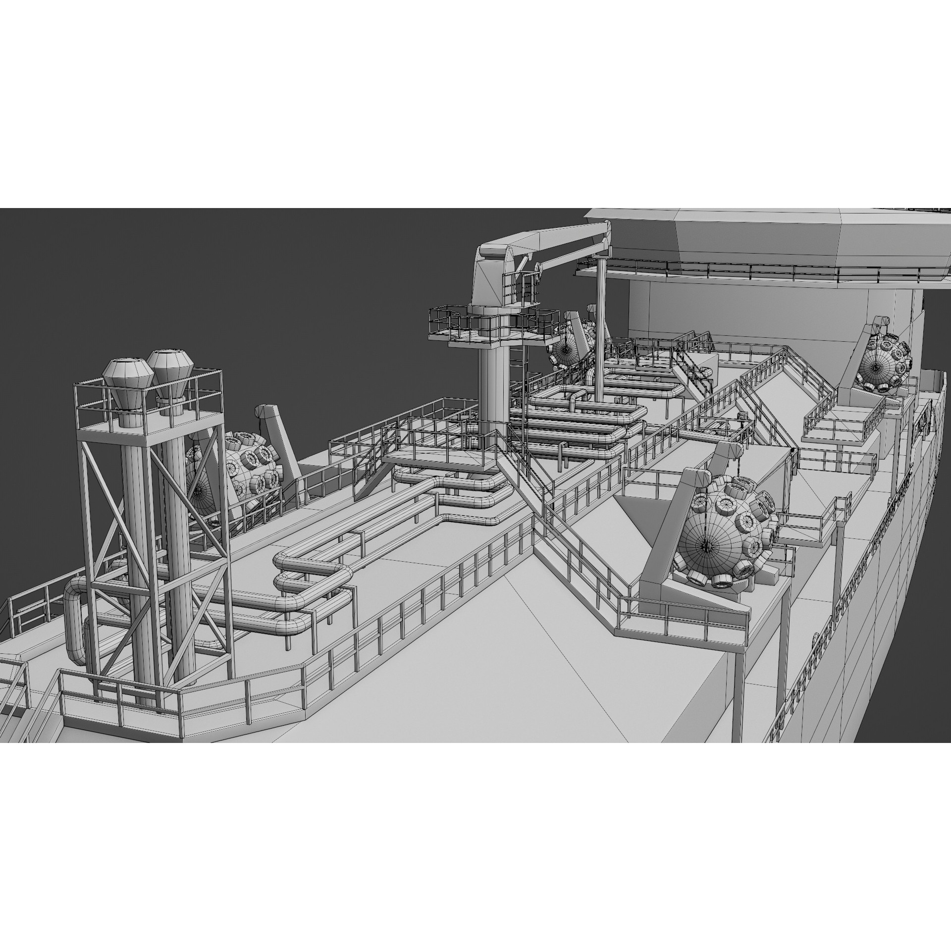 LNG Bunkering Vessel - Low-Poly Game-Ready 3D Model - View 14