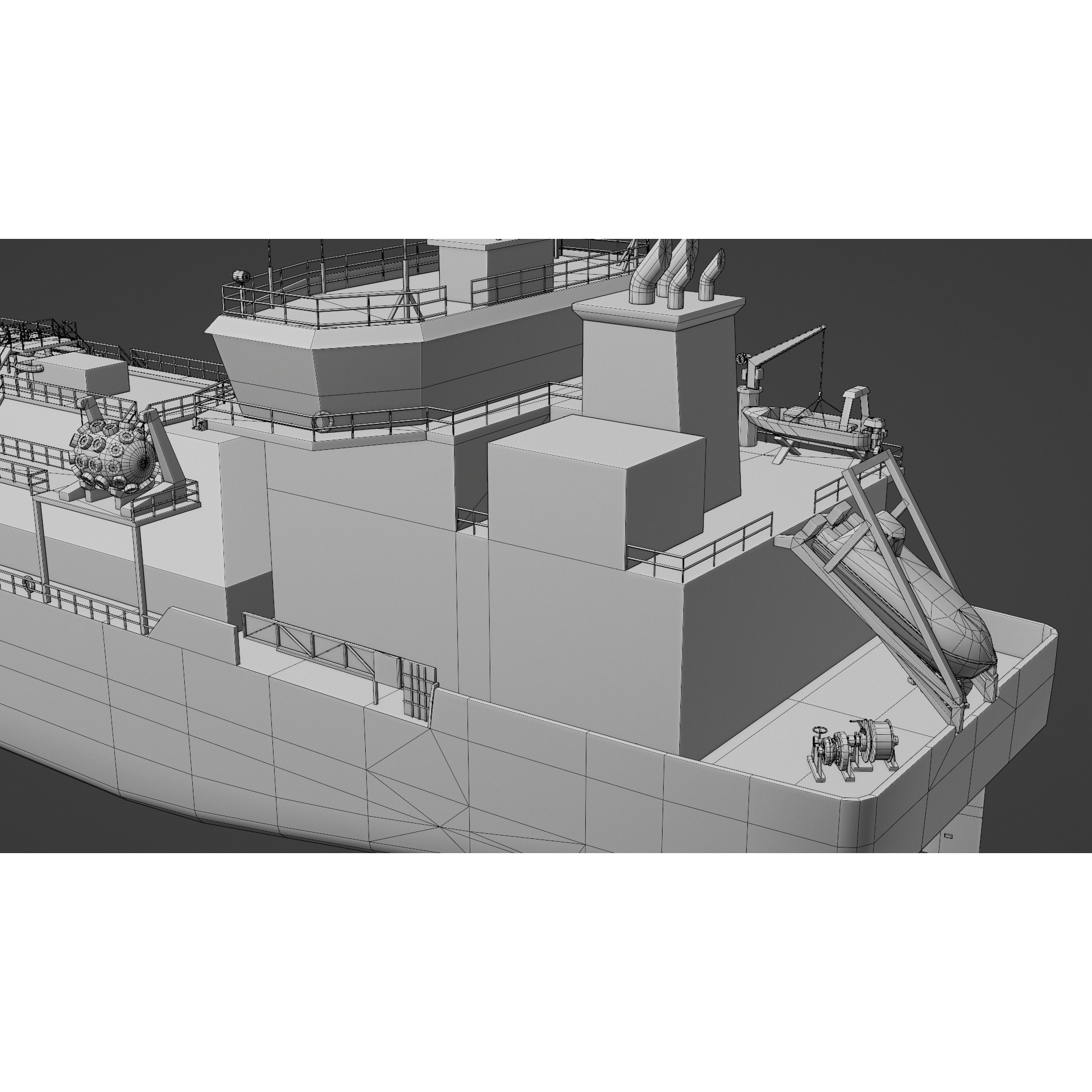 LNG Bunkering Vessel - Low-Poly Game-Ready 3D Model - View 16