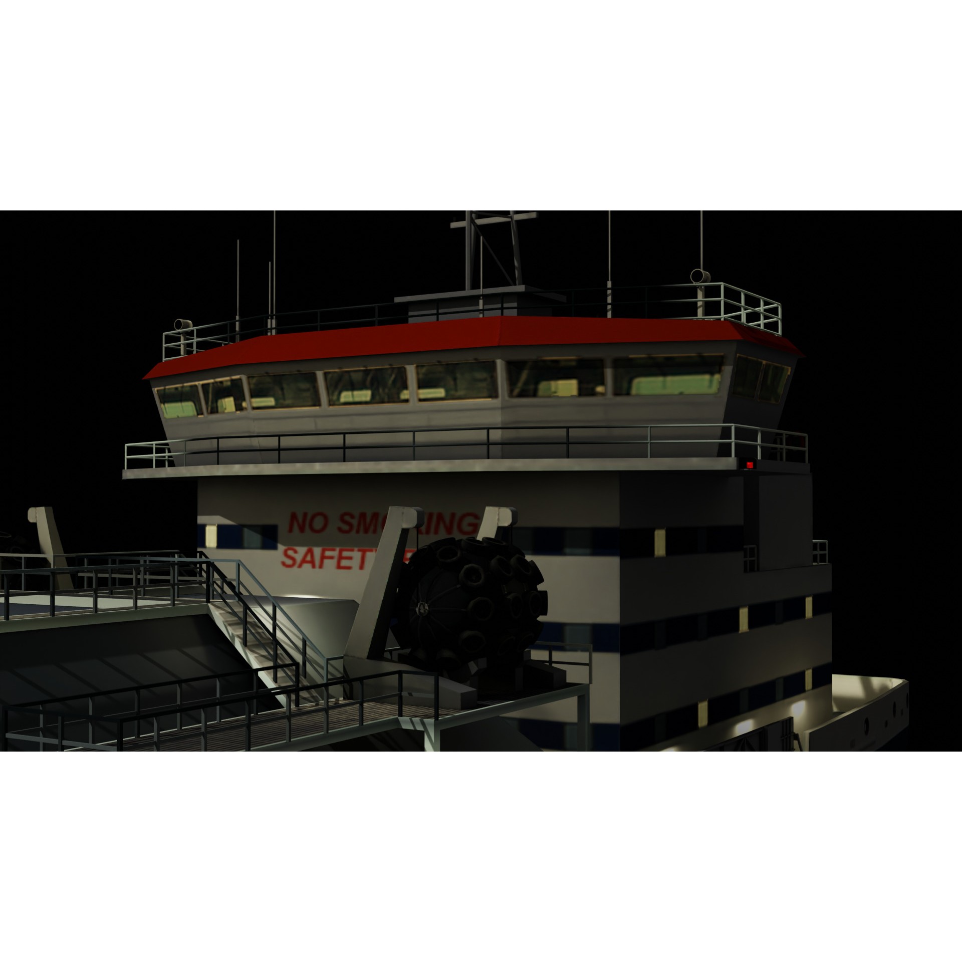 LNG Bunkering Vessel - Low-Poly Game-Ready 3D Model - View 18