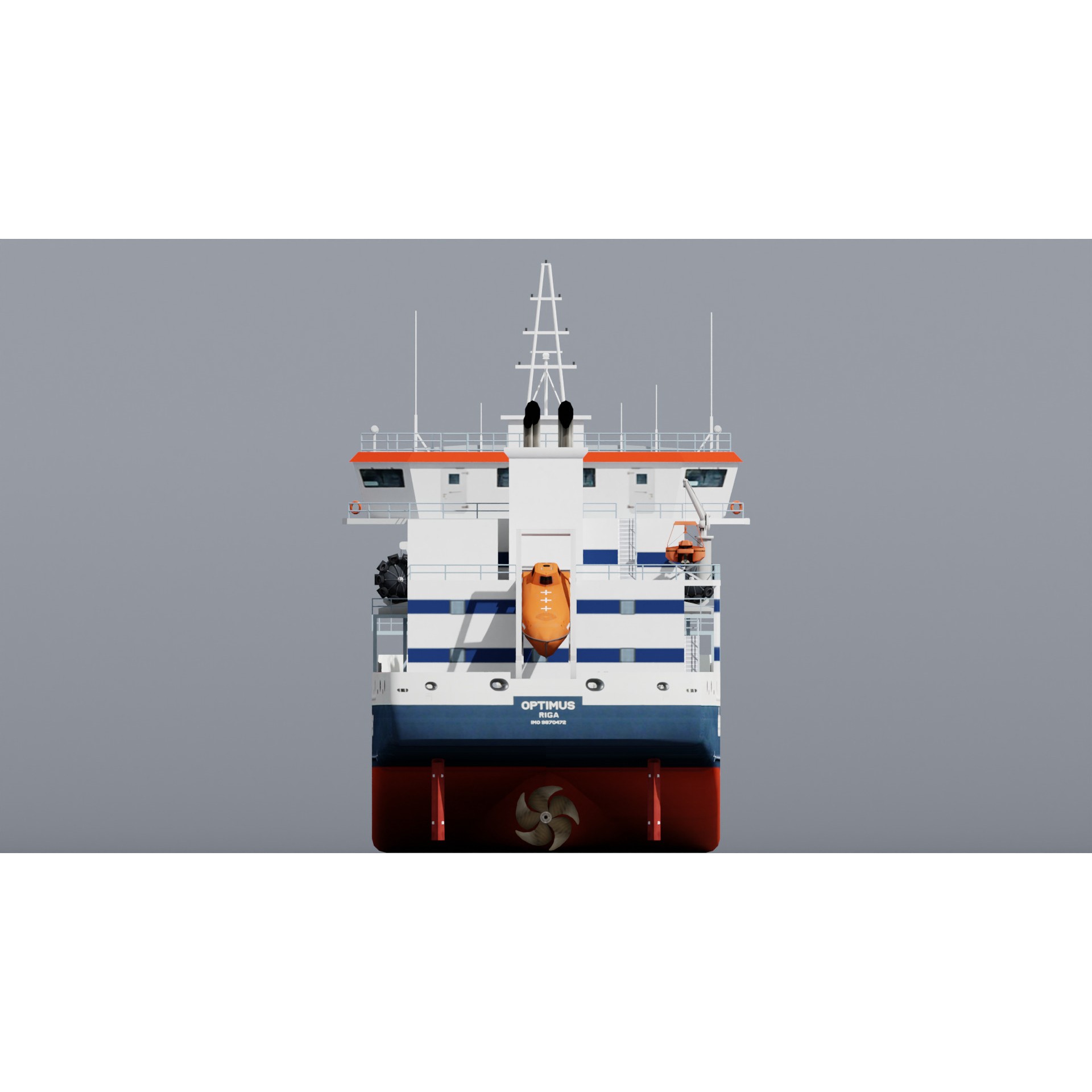 LNG Bunkering Vessel - Low-Poly Game-Ready 3D Model - View 5